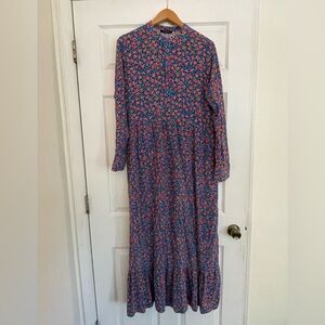 Chic Long Sleeve Floral Maxi Dress